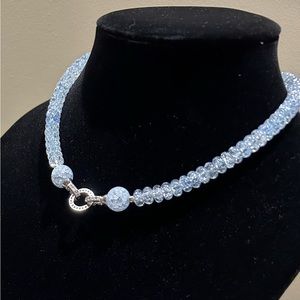 Austrian glass crystal cracked bead necklace 💌